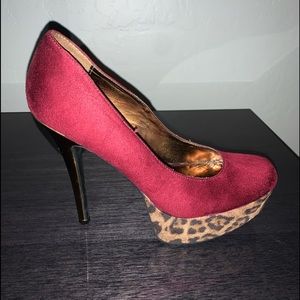 Cheetah deep red(maroon) heels